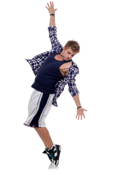 Tip Teen Danser Poseren Voor Camera Witte Achtergrond — Stockfoto
