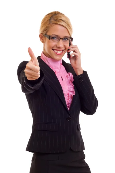 幸せな笑みを浮かべてビジネス女性 — ストック写真