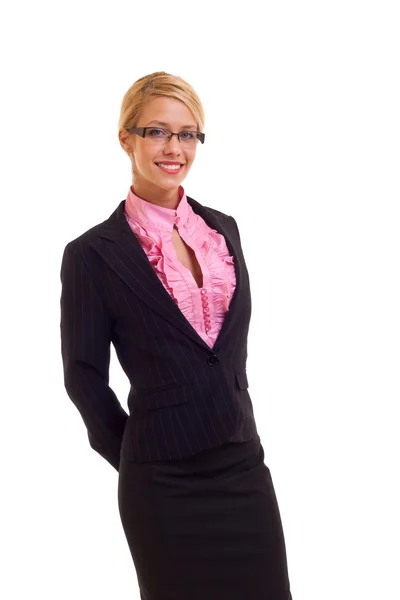 Mulher de negócios positiva sorrindo — Fotografia de Stock
