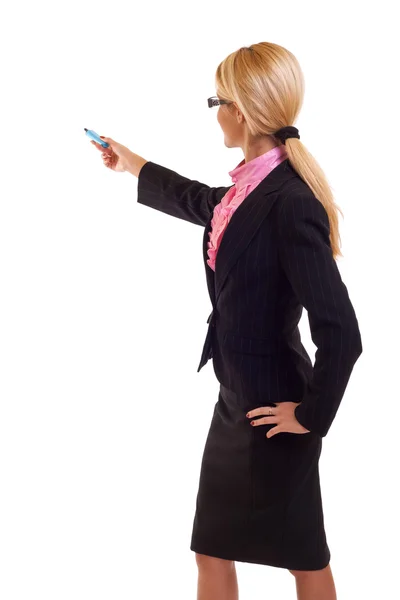 Mulher de negócios com marcador — Fotografia de Stock