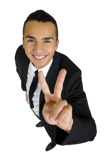 Щасливий успішний жест бізнесмен — стокове фото