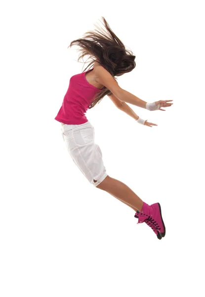 Γυναίκα χορεύτρια πηδάει — Φωτογραφία Αρχείου
