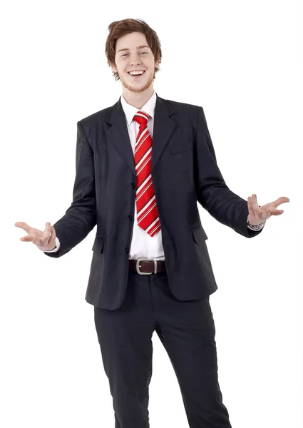 Young business man with open arms — Stock Photo, Image