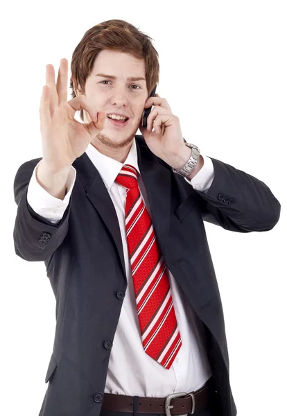 Businessman giving OK gestur — Stock Photo, Image