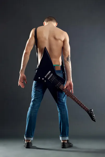 스타의 일렉트릭 기타를 — 스톡 사진