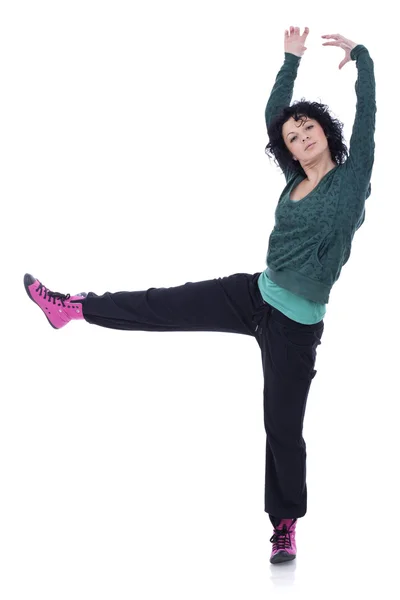 Bela menina adolescente dançando — Fotografia de Stock