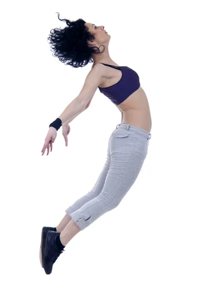 Modern Style Tänzerin posiert vor Studiohintergrund — Stockfoto