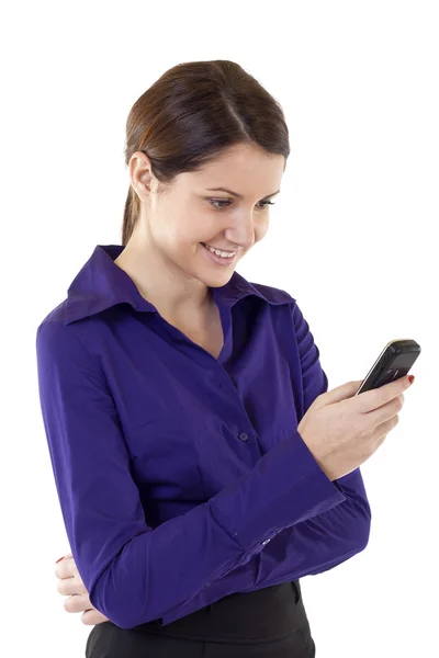 Mujer de negocios enviando un mensaje de texto —  Fotos de Stock