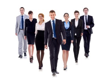 Business team walking forward clipart