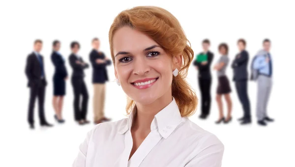 Businesswoman and her team — Stock Photo, Image