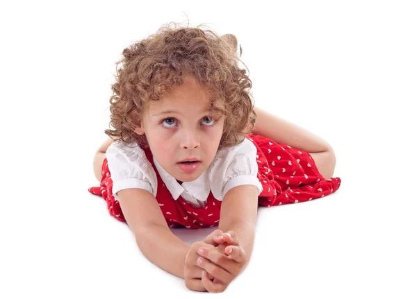 Cute little girl looking up — Stock Photo, Image