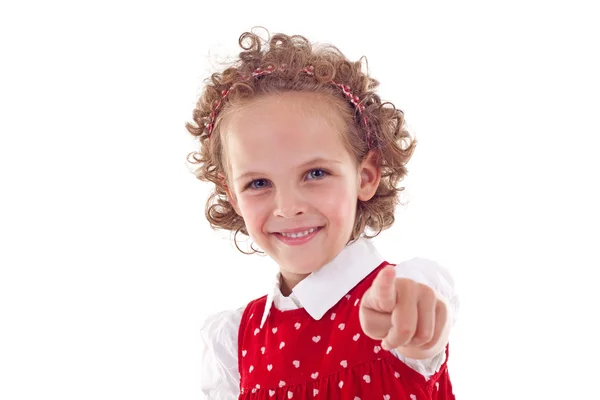 Adorable little girls pointing at you — Stock Photo, Image