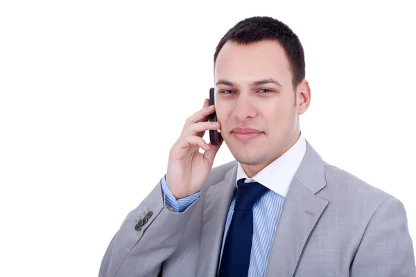携帯電話上のビジネスマン — ストック写真