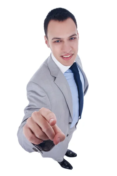 Business man pointing at camera — Stock Photo, Image