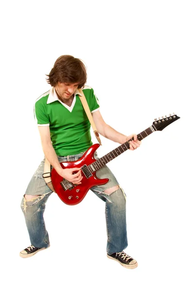 Passionerad gitarrist spelar — Stockfoto