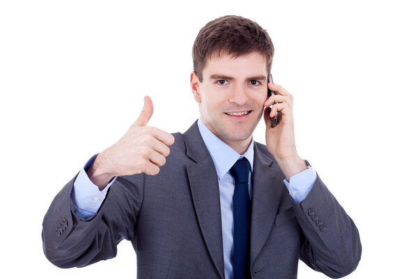 Corporate Man Being Positive On phone