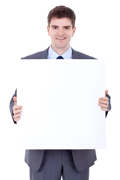 Hombre de negocios con tablero en blanco — Foto de Stock