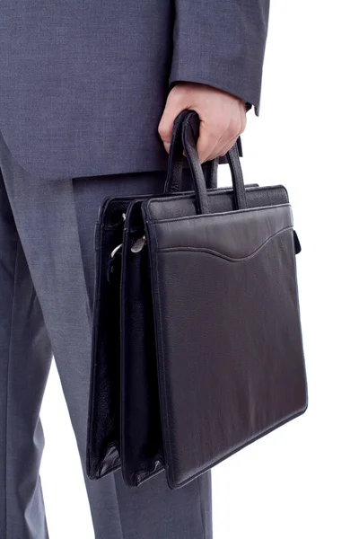 stock image Business person holding a suitcase