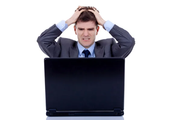 Pracující člověk je frustrovaný — Stock fotografie