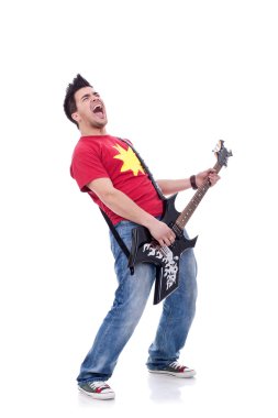 Rock star screaming clipart