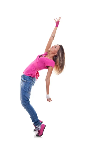 Vrouw danser in hip hop kleding — Stockfoto