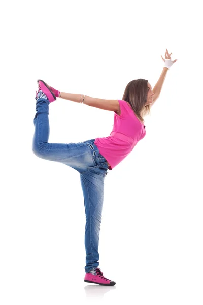 Stylish girl dancing modern ballet — Stock Photo, Image