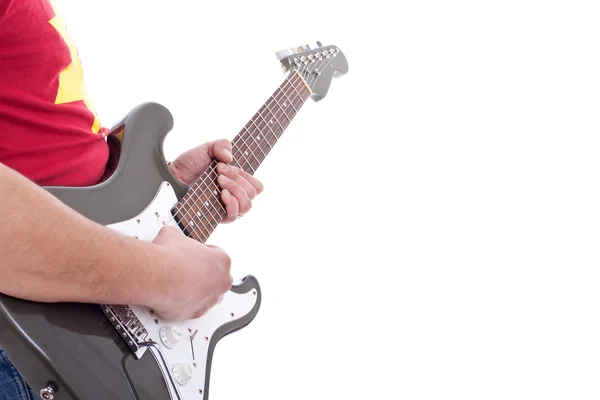 Musician playing an electric guitar — Stock Photo, Image