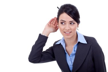 Business woman listening clipart