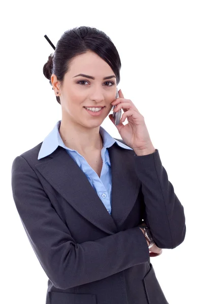 Obchodní žena na telefonu — Stock fotografie