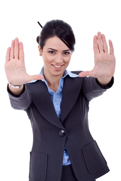 Showing framing hand gesture — Stock Photo, Image
