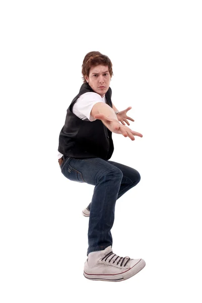 Dançarino elegante fazendo um gesto de hip hop — Fotografia de Stock