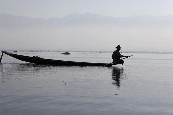 stock image Fisherman on Inle Lake