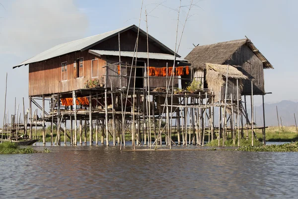 Village house on Inle Lake Royalty Free Stock Images