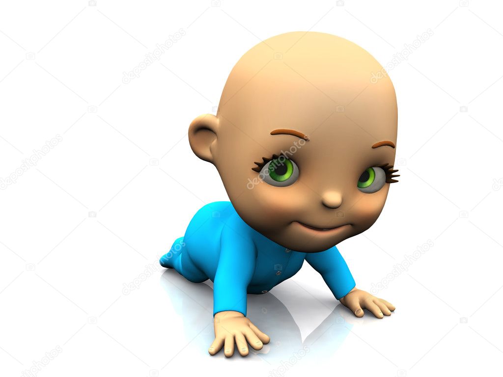 Cute cartoon baby crawling on the floor. Stock Photo by ©sarah5 4157040
