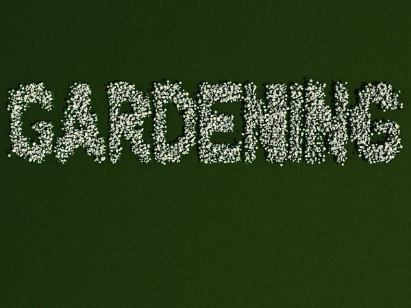 The word "Gardening" written with flowers. — Stock Photo, Image