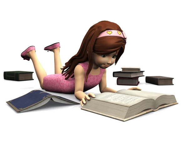 Cartoon girl reading Stock Photos, Royalty Free Cartoon girl reading Images  | Depositphotos