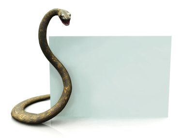 Rattlesnake with blank sign clipart