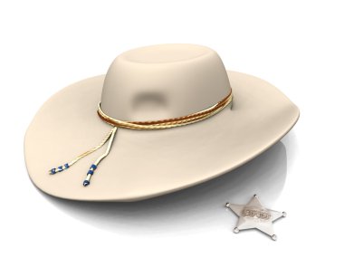 Sheriff's hat and sheriff's star. clipart