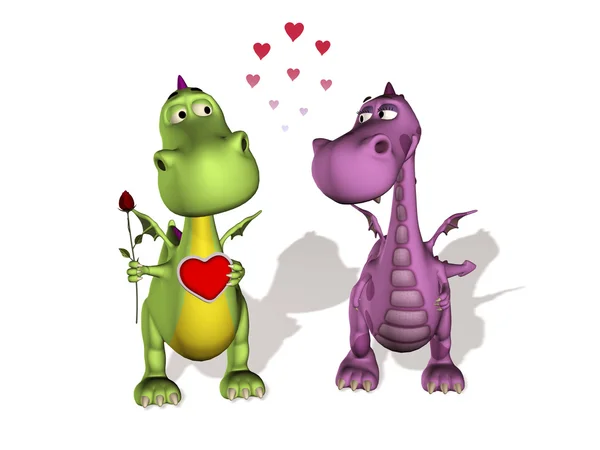 Two dragons in love — Stock Photo, Image