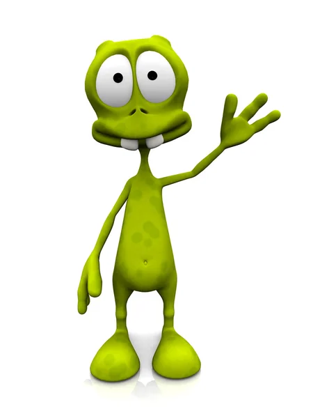 Cartoon alien waving — Stock Photo, Image
