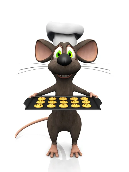 Karikatura myši baker. — Stock fotografie