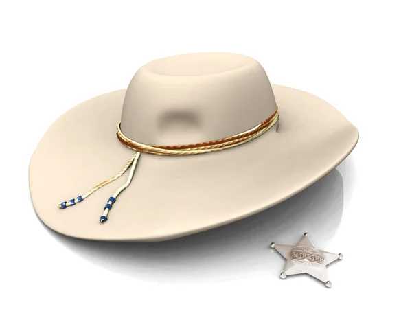 stock image Sheriff's hat and sheriff's star.