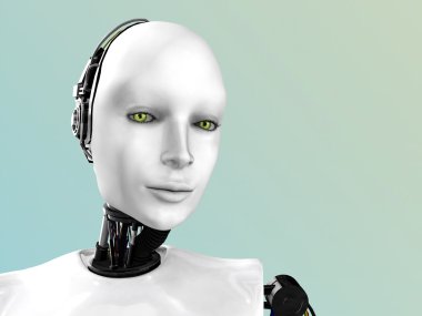 The face of a robot woman. clipart