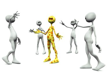 Group of worshiping figures. clipart