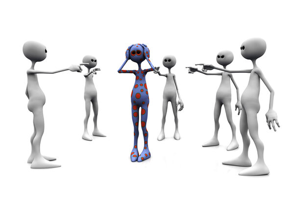 Злая группа, указывающая пальцем
.