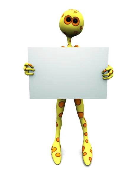 Dotted figure with blank sign. — Stock Photo, Image