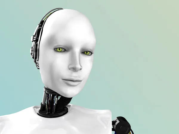 Das Gesicht einer Roboterfrau. — Stockfoto