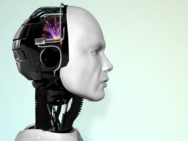 Das Gesicht eines Robotermannes. — Stockfoto