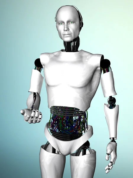 Robot man inviting you. — Stock Photo, Image