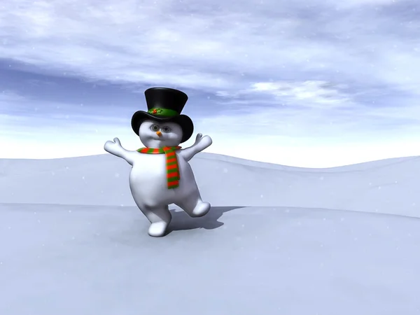 Щасливий сніговик — стокове фото